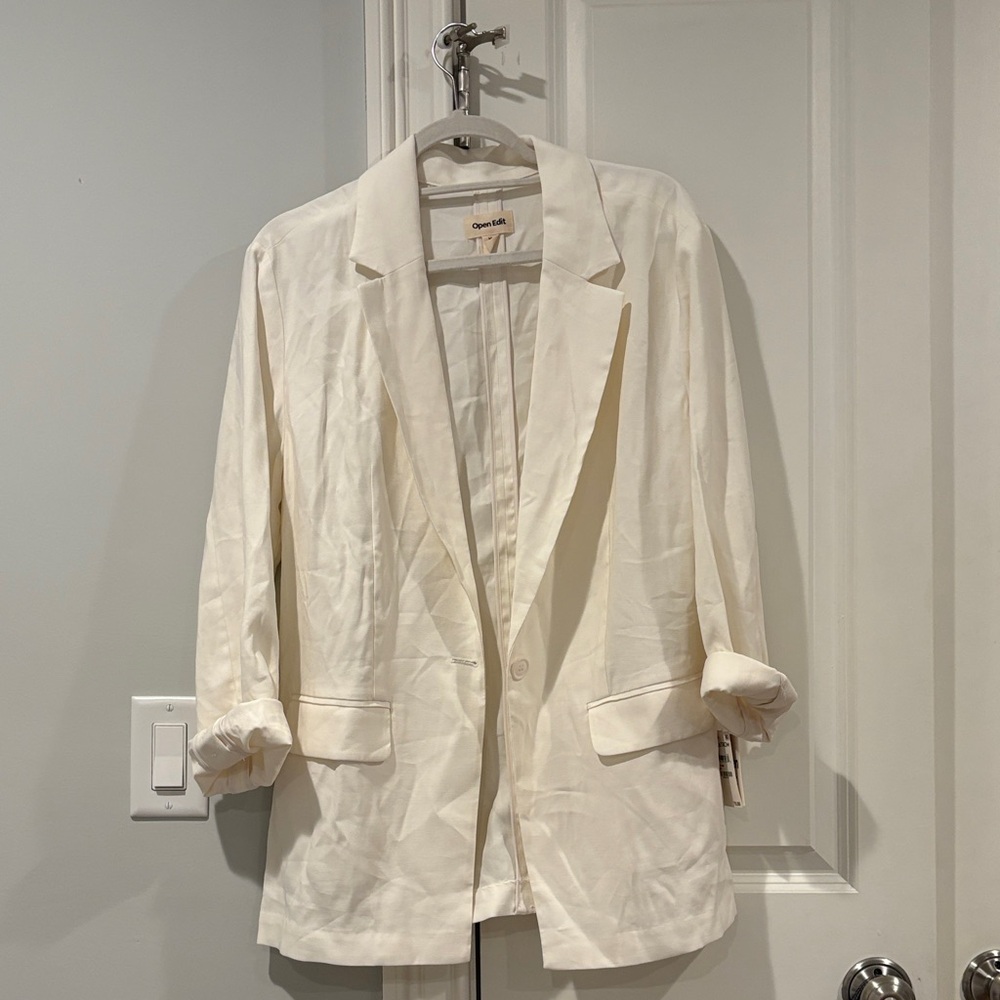 Open Edit White Blazer